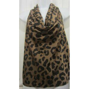 EMMIE ROSE brown black leopard sleeveless racer tank blouse top S